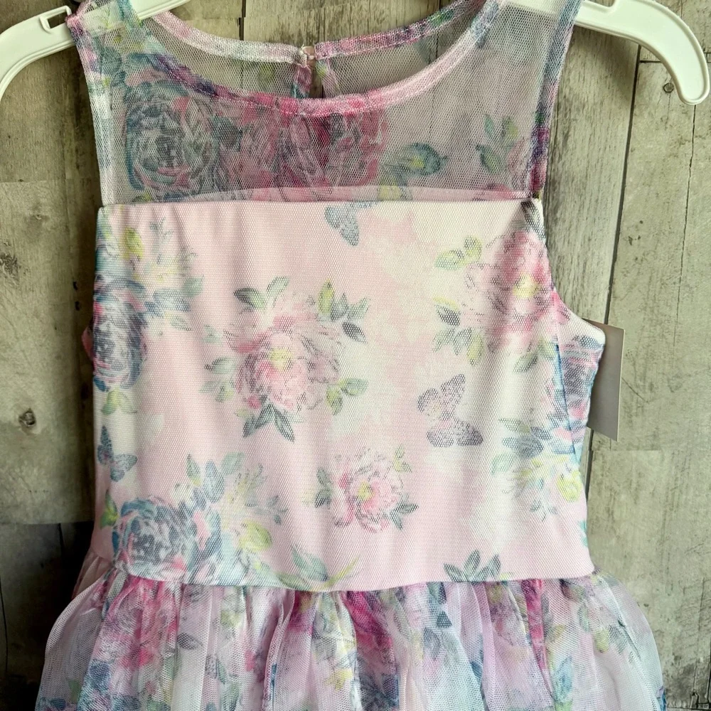 Girls pink spring floral dress girls size 7/8 - Picture 11 of 13